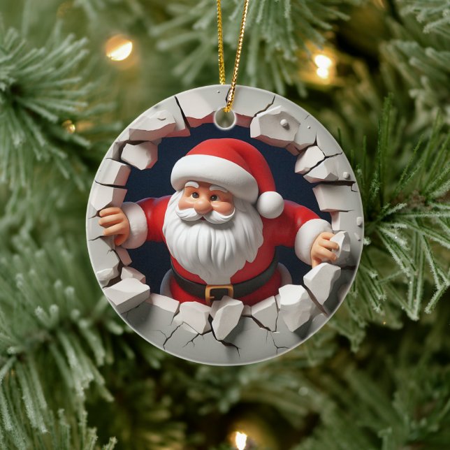 3d Santa Clause Ceramic Tree Decoration (Tree)