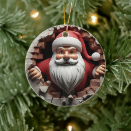 3d Santa Clause Ceramic Tree Decoration