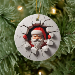 3d Santa Clause Ceramic Tree Decoration