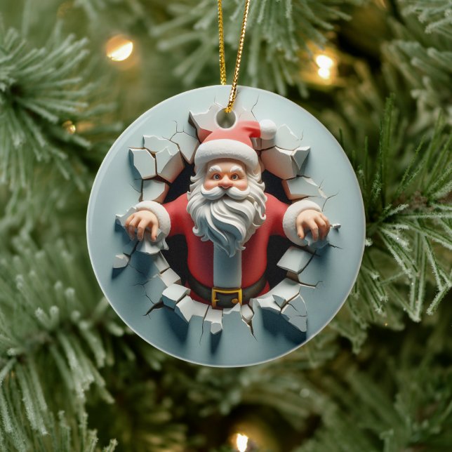 3d Santa Clause Ceramic Tree Decoration (Tree)
