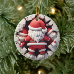 3d Santa Clause Ceramic Tree Decoration