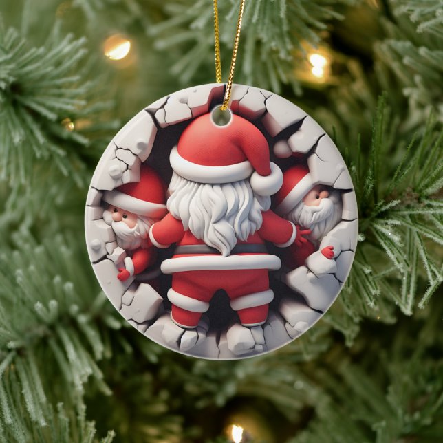 3d Santa Clause Ceramic Tree Decoration (Tree)