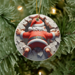 3d Santa Clause Ceramic Tree Decoration