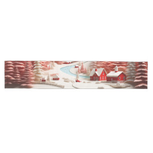 3D Scandinavian Winter Landscape Medium Table Runner