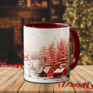 3D Scandinavian Winter Landscape Mug