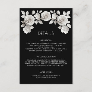 3D Sculptured Roses Black And White Enclosure Card