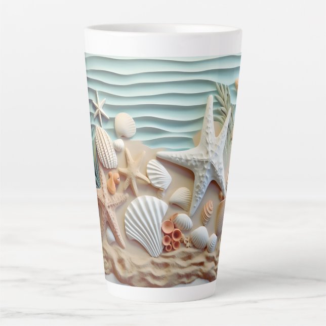 3D Seashells Beach Mugs and Cups (Front)