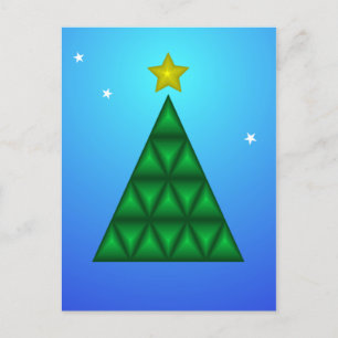 3D Serious and elegant Christmas tree Holiday Postcard