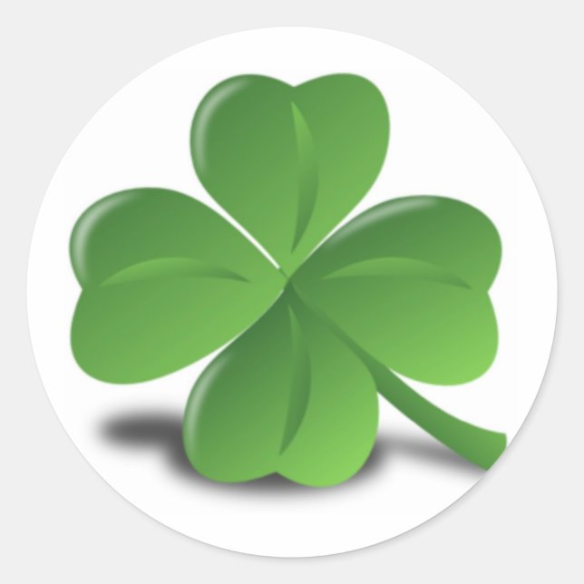 3D Shamrock/Clover Classic Round Sticker (Front)