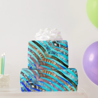 3D Shell Strips Shiny Interest Wrapping Paper