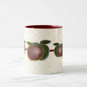 3D Shiny Apples (specks) Two-Tone Coffee Mug