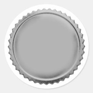 3D Silver Foil Starburst Excellence Award Medal Classic Round Sticker