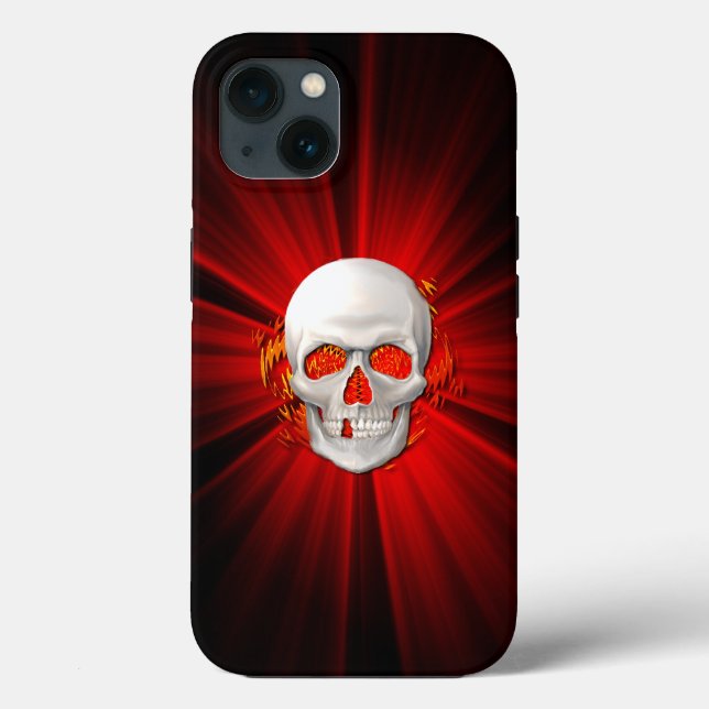 3D Skull in Glowing Fire Case-Mate iPhone Case (Back)