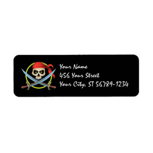 3D Skull Pirate Label