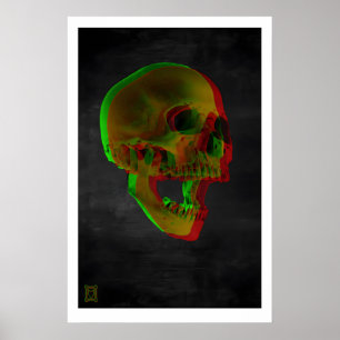 3D Skulls Fine Art Print Gothic Horror Dinosaur