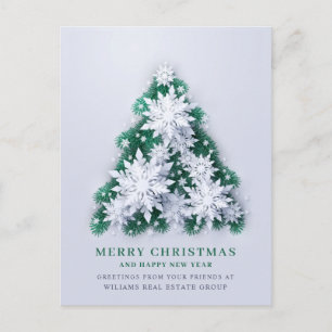 3D Snowflakes Christmas Corporate Greeting  Post Postcard
