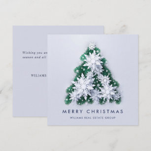 3D Snowflakes Christmas Tree Corporate Greeting Holiday Card