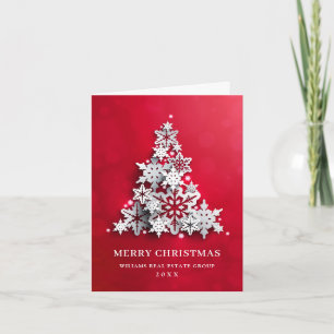 3D Snowflakes Christmas Tree Corporate Greeting Holiday Card