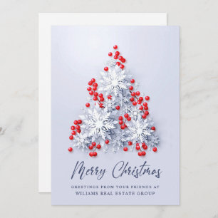 3D Snowflakes Christmas Tree Corporate Greeting Holiday Card