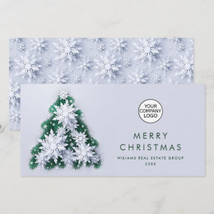 3D Snowflakes Christmas Tree Corporate Greeting Holiday Card