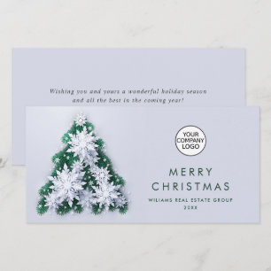 3D Snowflakes Christmas Tree Corporate Greeting Holiday Card