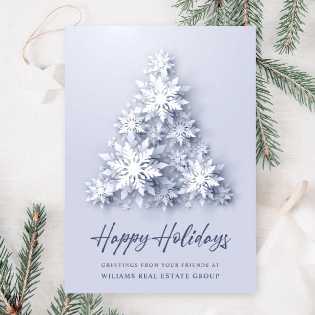 3D Snowflakes Christmas Tree Corporate Greeting Holiday Card (Creator Uploaded)