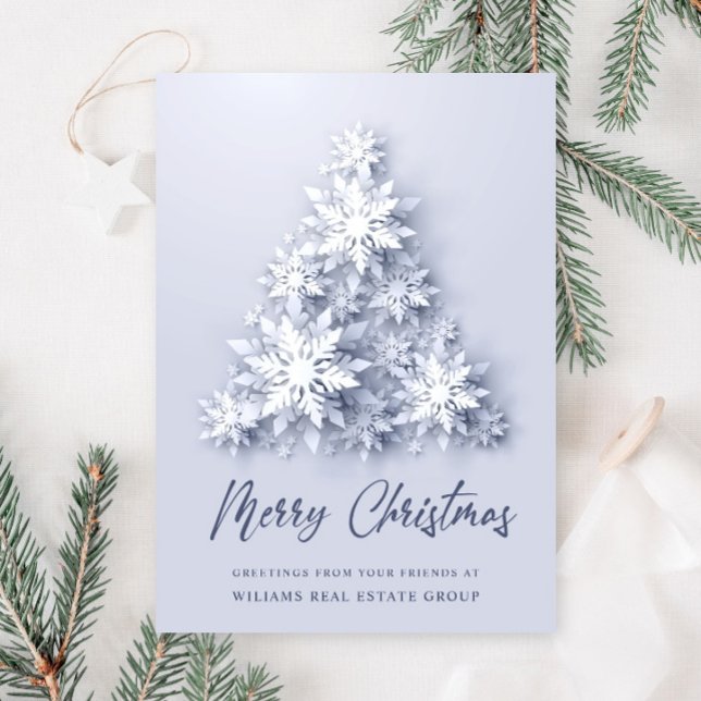 3D Snowflakes Christmas Tree Corporate Greeting Holiday Card (Creator Uploaded)