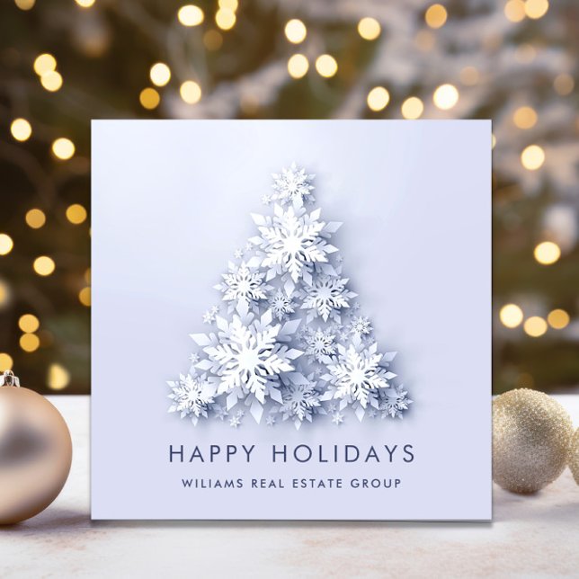 3D Snowflakes Christmas Tree Corporate Greeting Holiday Card (Creator Uploaded)