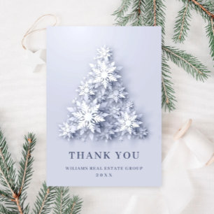 3D Snowflakes Christmas Tree Corporate Holiday Thank You Card