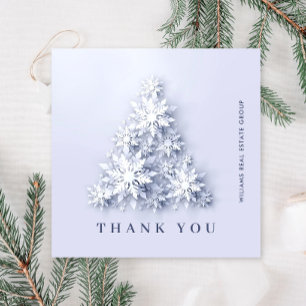3D Snowflakes Christmas Tree Corporate Holiday Thank You Card
