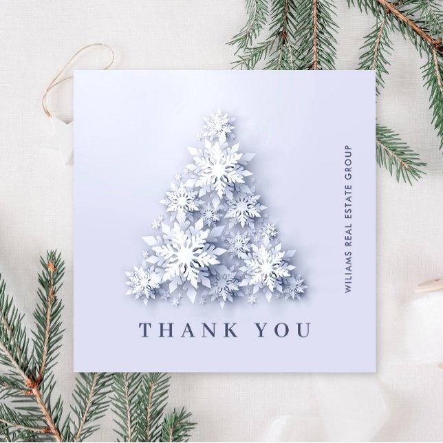 3D Snowflakes Christmas Tree Corporate Holiday Thank You Card (Creator Uploaded)