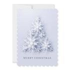 3D Snowflakes Christmas Tree Greeting Holiday Card