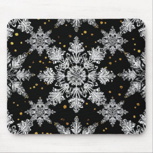 3d snowflakes mouse mat