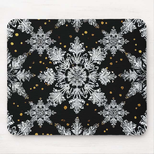 3d snowflakes mouse mat (Front)