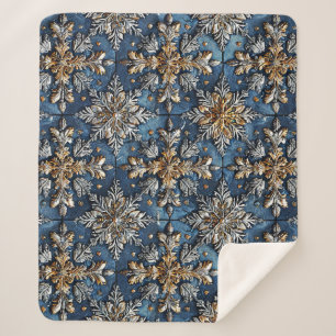 3d snowflakes sherpa blanket