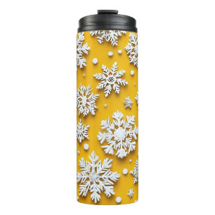 3d snowflakes thermal tumbler