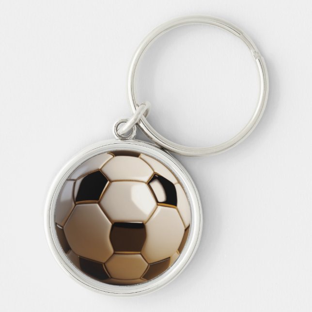 3D Soccer Ball Design – Custom Option Keychain (Front)