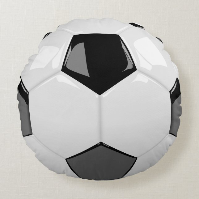 3D soccer ball Round Cushion (Front)