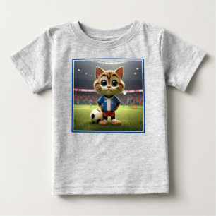 3D Soccer Cat, Baby T-Shirt