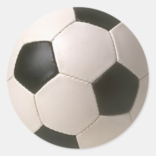3D Soccerball Black White Football Classic Round Sticker