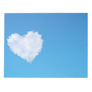 3D soft heart cloud in a blue sky Notepad