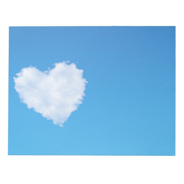 3D soft heart cloud in a blue sky Notepad (Front)