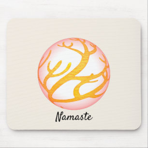 3D Sphere Eastern Design Namaste Mouse Mat