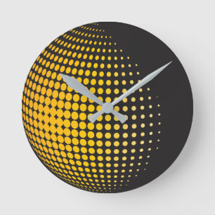 3D Spheres with Dots Round Clock