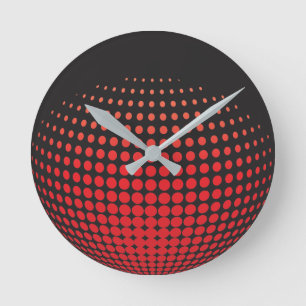 3D Spheres with Dots Round Clock