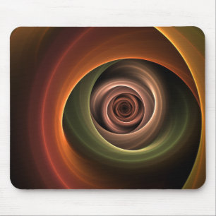 3D Spiral Abstract Warm Colors Modern Fractal Art Mouse Mat