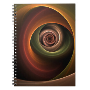 3D Spiral Abstract Warm Colors Modern Fractal Art Notebook