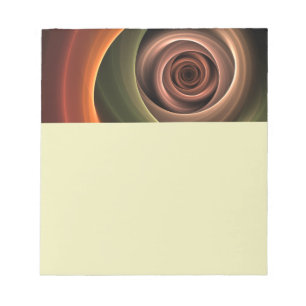3D Spiral Abstract Warm Colors Modern Fractal Art Notepad