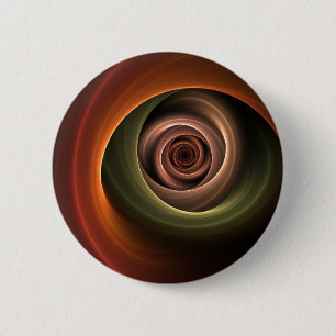 3D Spiral Abstract Warm Colours Modern Fractal Art 6 Cm Round Badge