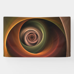 3D Spiral Abstract Warm Colours Modern Fractal Art Banner